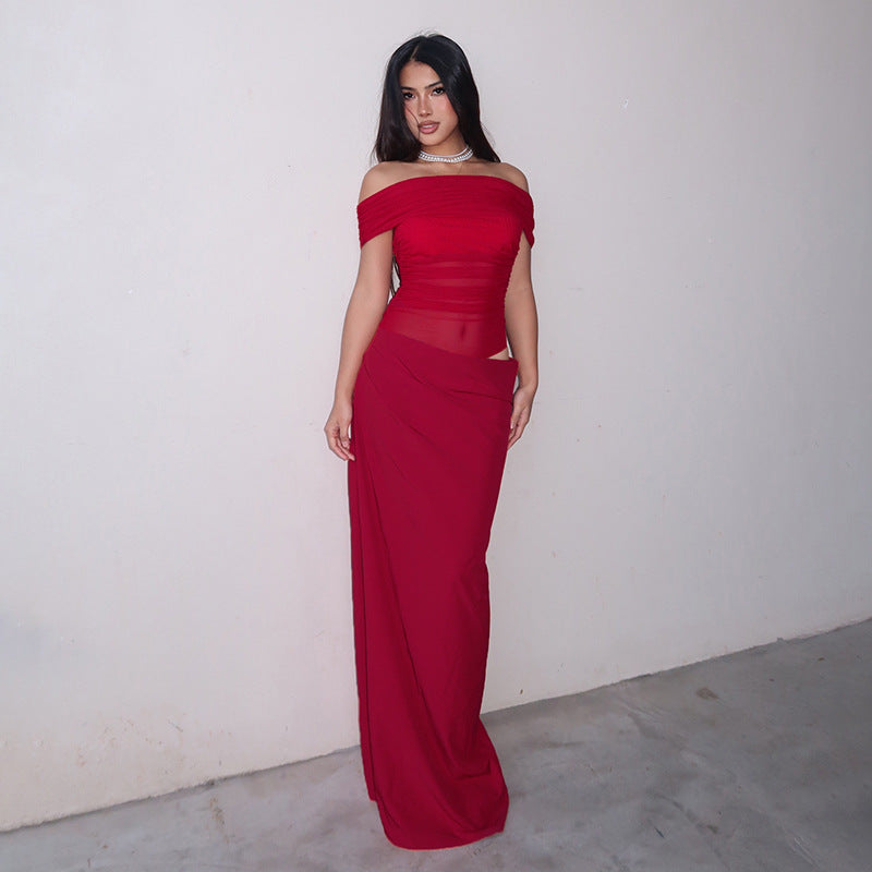 Jana – Sheer Elegance Off-Shoulder Gown