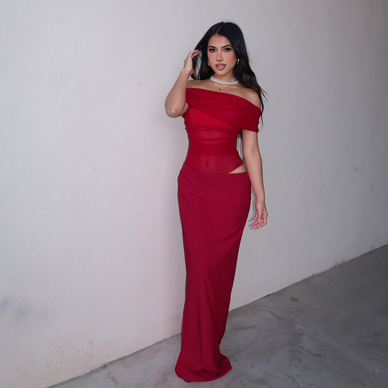 Jana – Sheer Elegance Off-Shoulder Gown