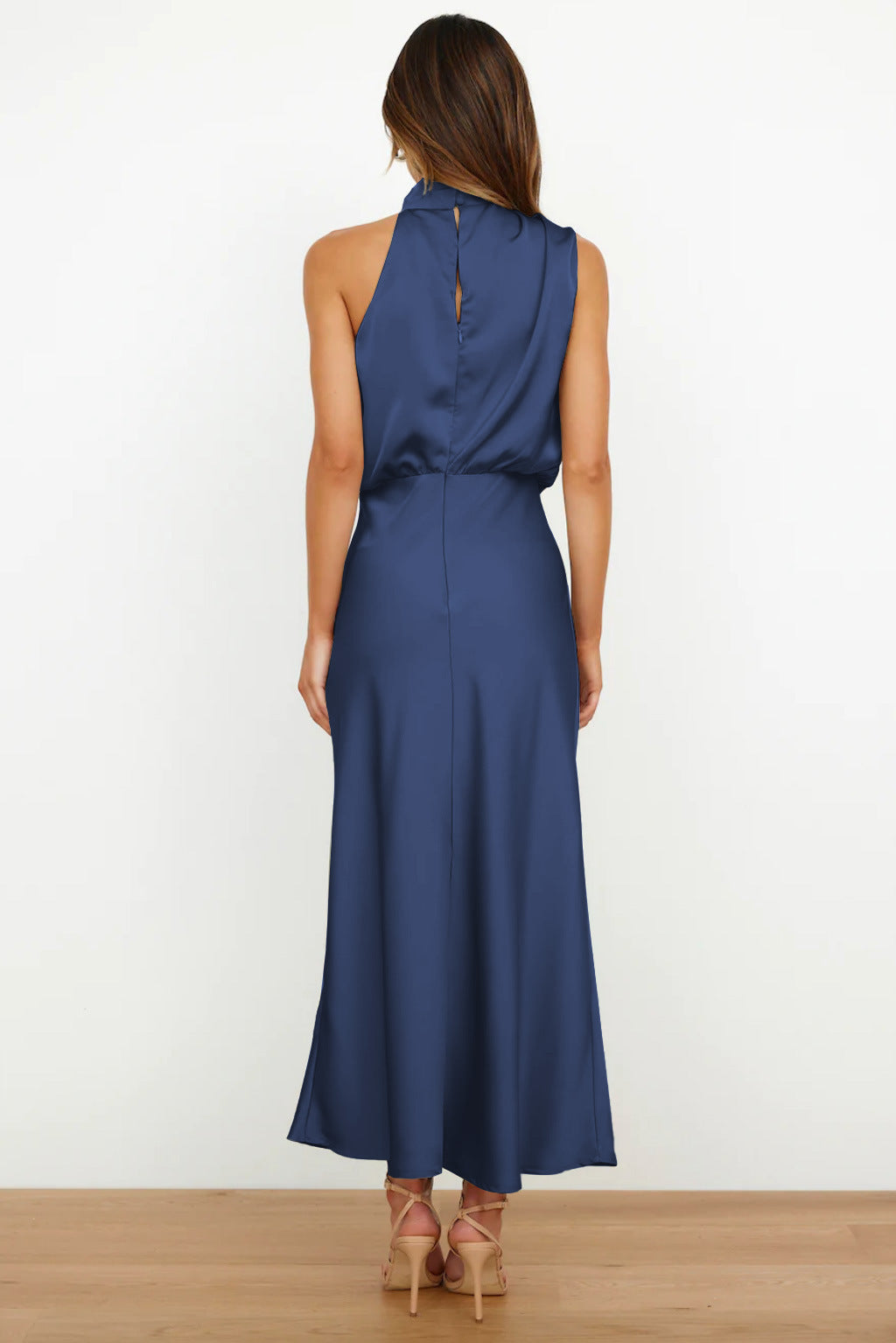 Jolanda – Satin Cowl Neck Midi Dress for Women