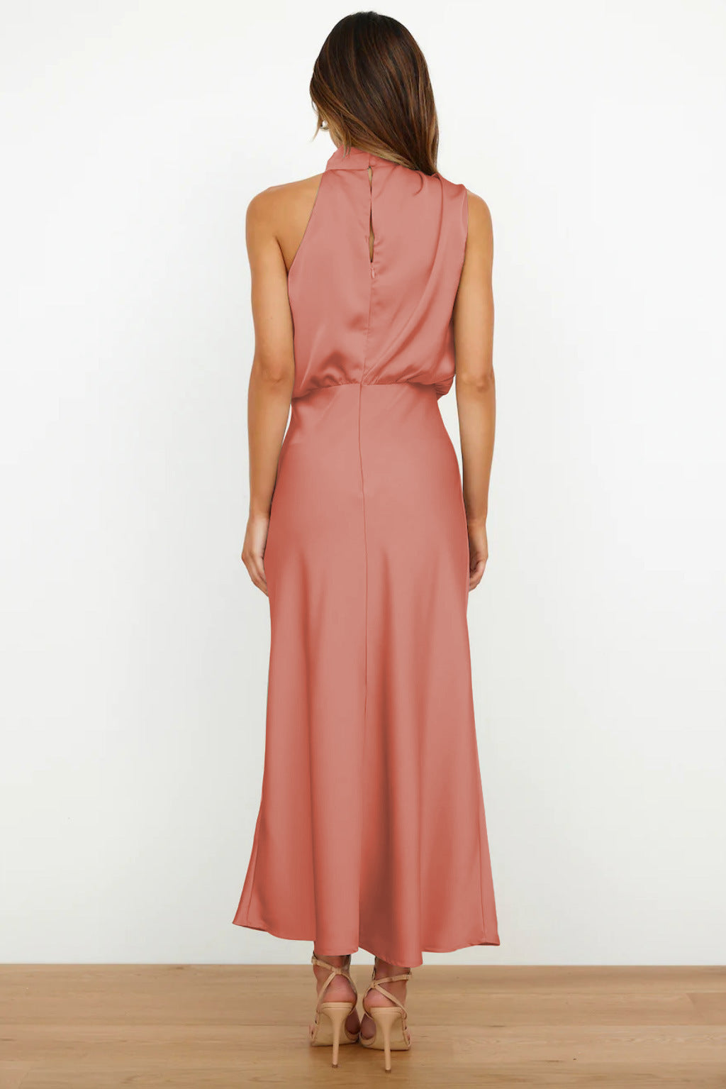 Jolanda – Satin Cowl Neck Midi Dress for Women