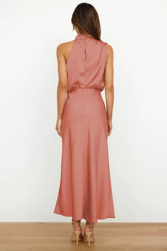 Jolanda – Satin Cowl Neck Midi Dress for Women