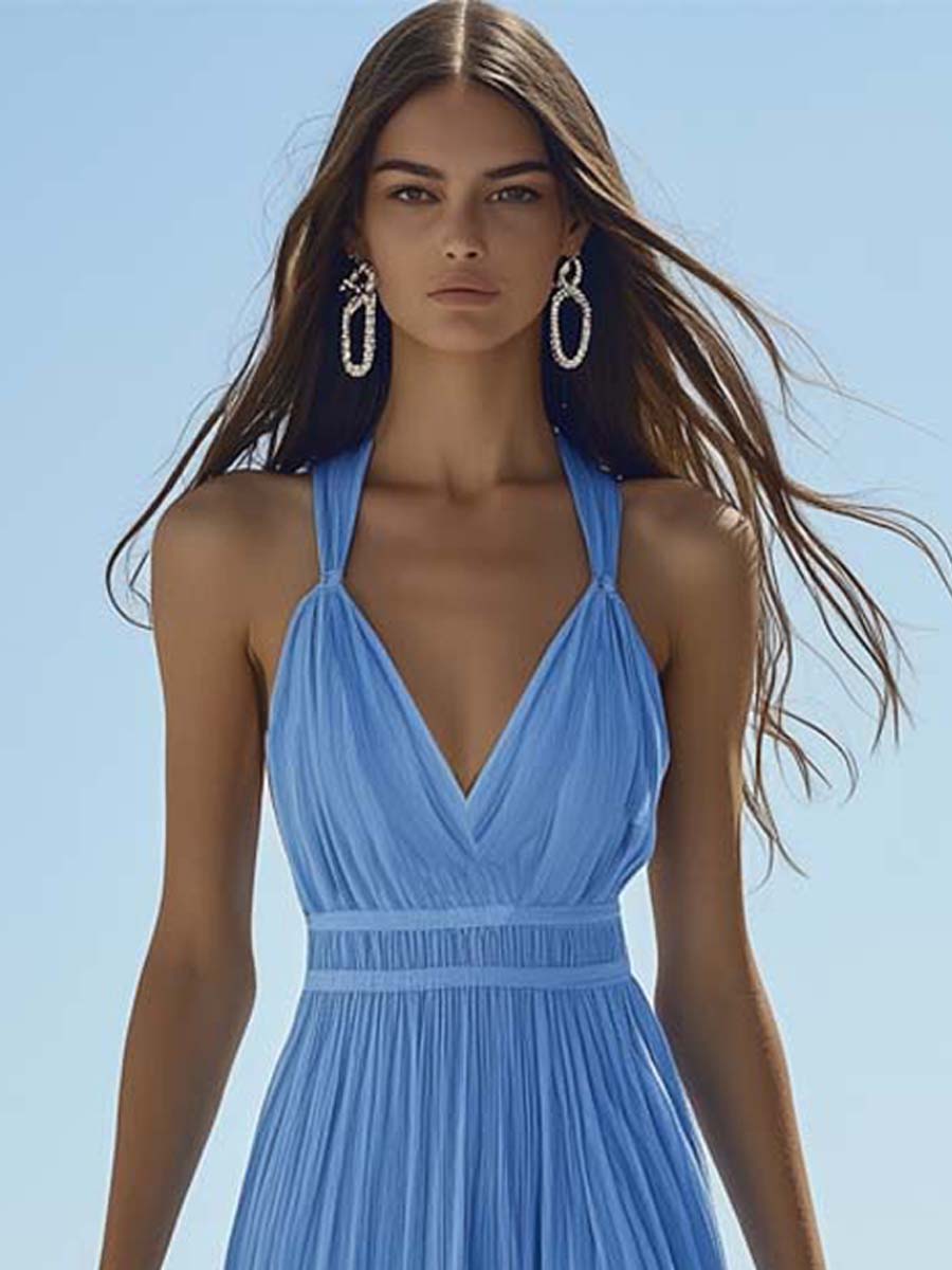 Fletcher – Ocean Breeze Pleated Maxi Dress