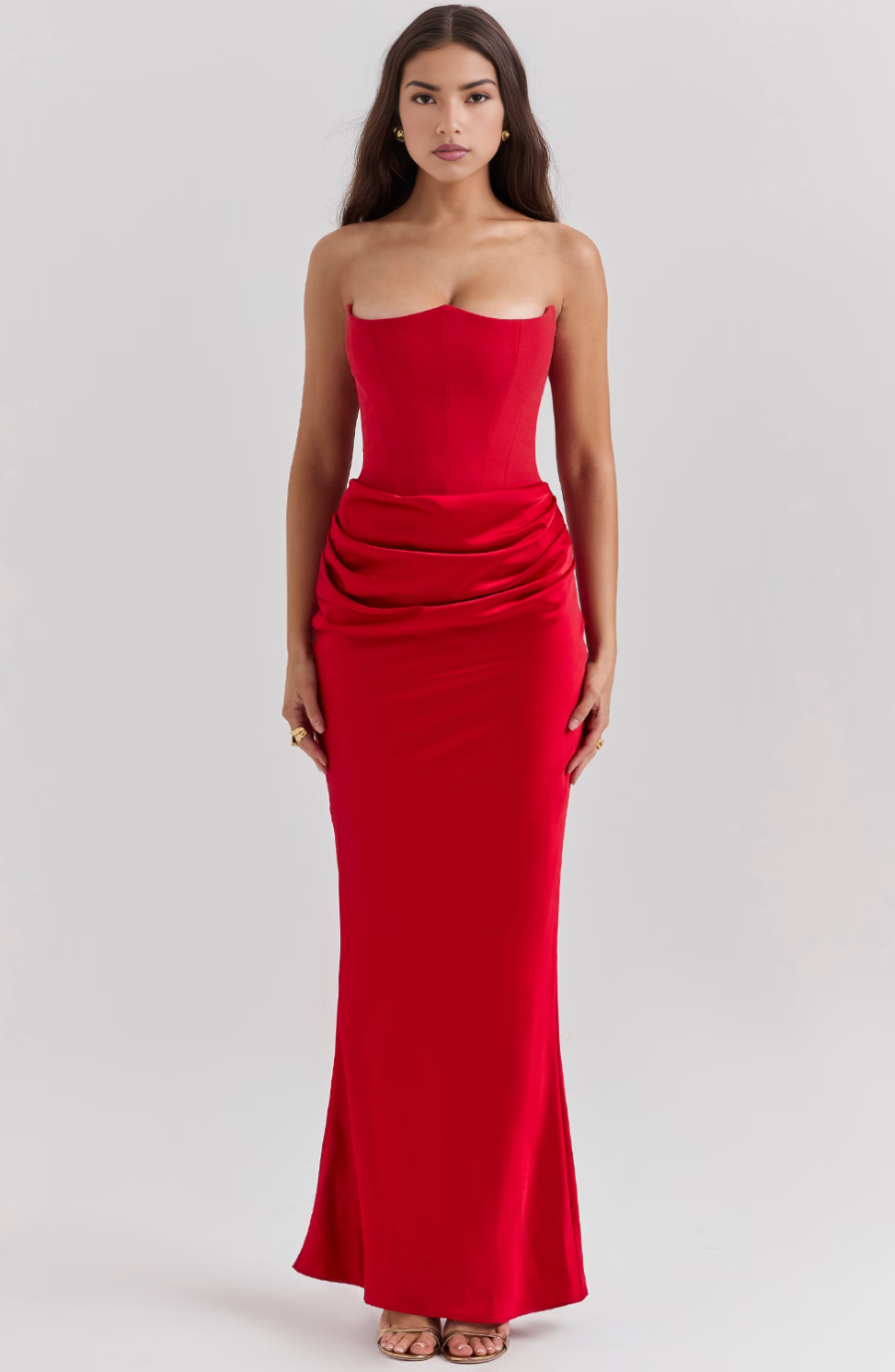 Marika – Strapless Satin Bodycon Dress for Women