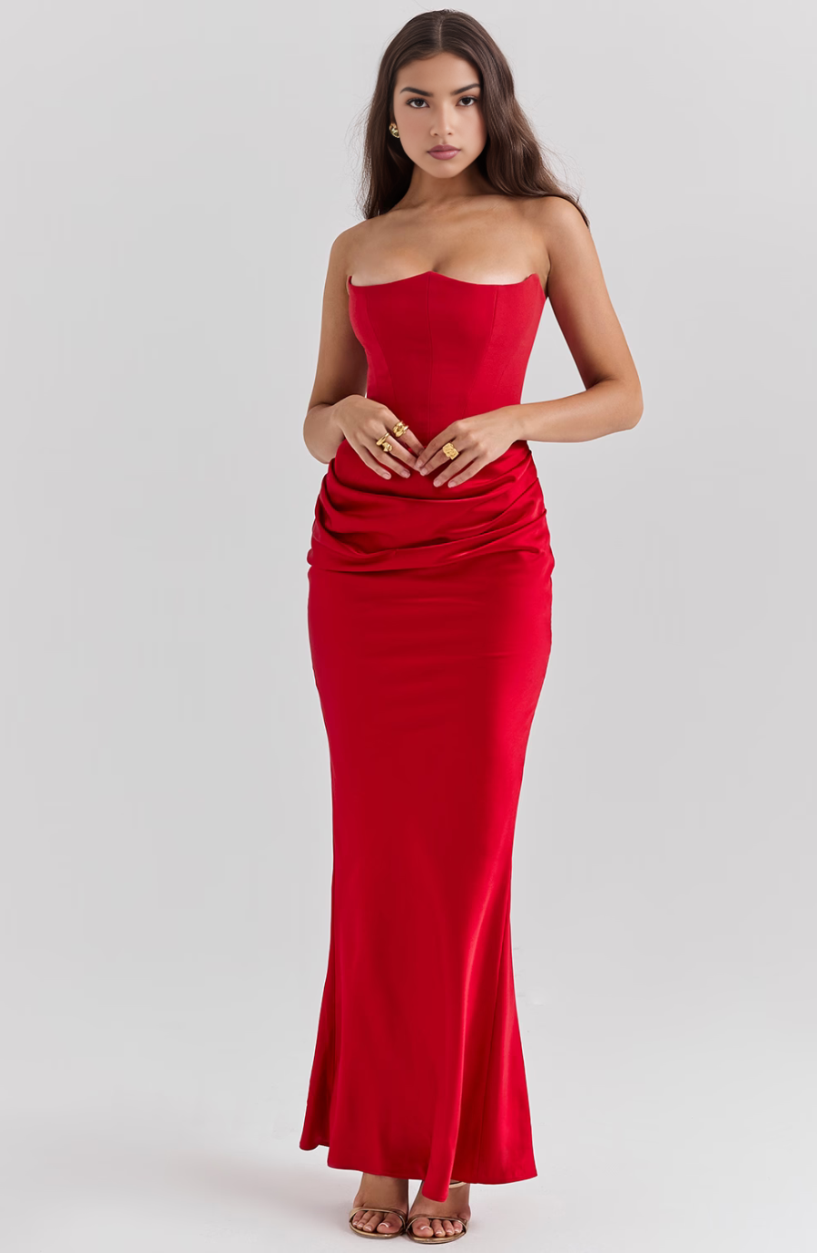Marika – Strapless Satin Bodycon Dress for Women