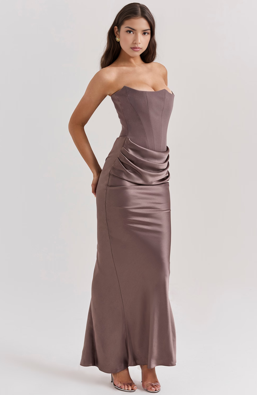 Marika – Strapless Satin Bodycon Dress for Women