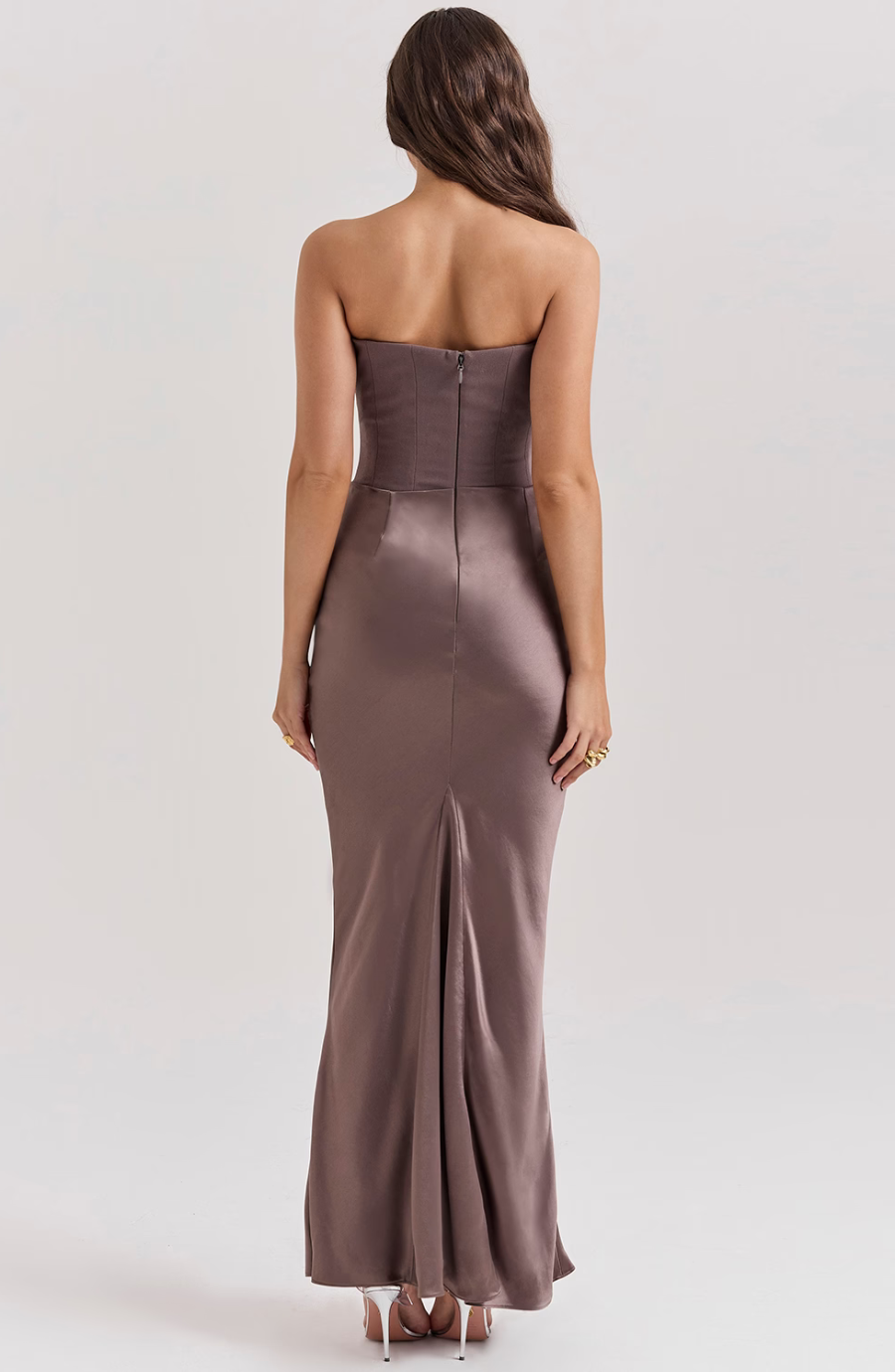 Marika – Strapless Satin Bodycon Dress for Women