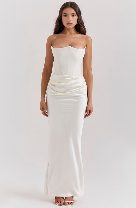 Marika – Strapless Satin Bodycon Dress for Women