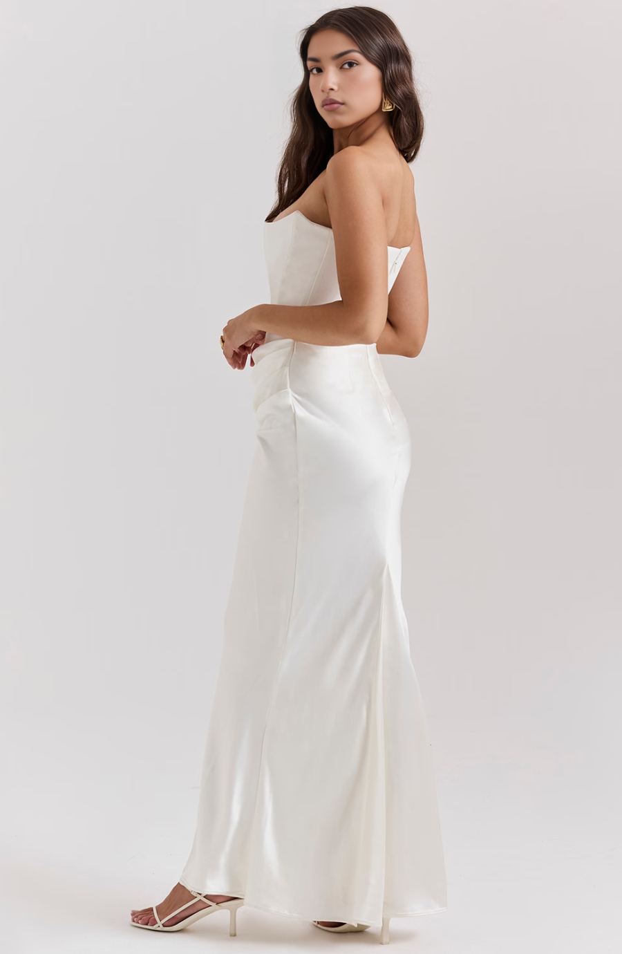Marika – Strapless Satin Bodycon Dress for Women