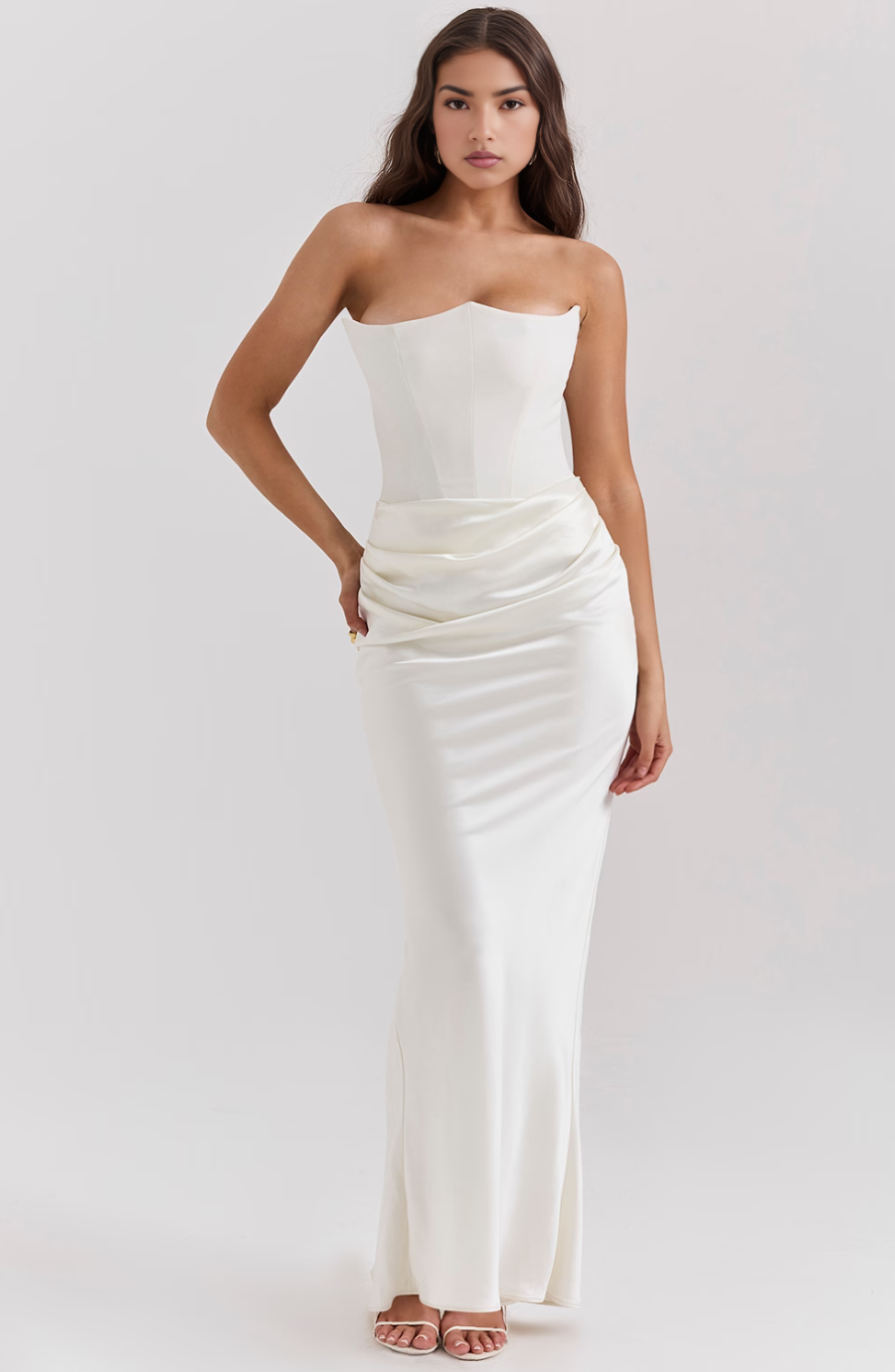 Marika – Strapless Satin Bodycon Dress for Women