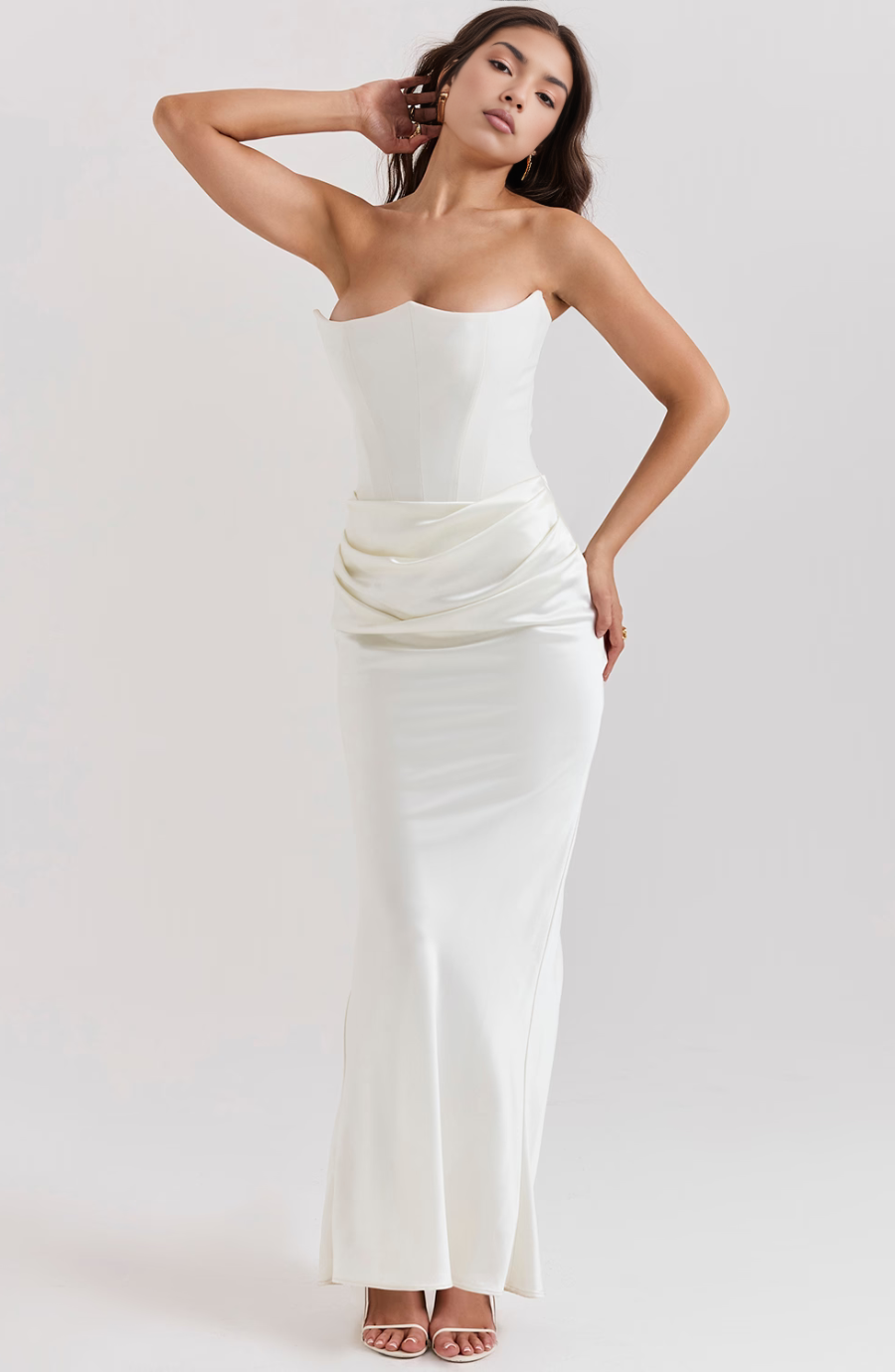 Marika – Strapless Satin Bodycon Dress for Women