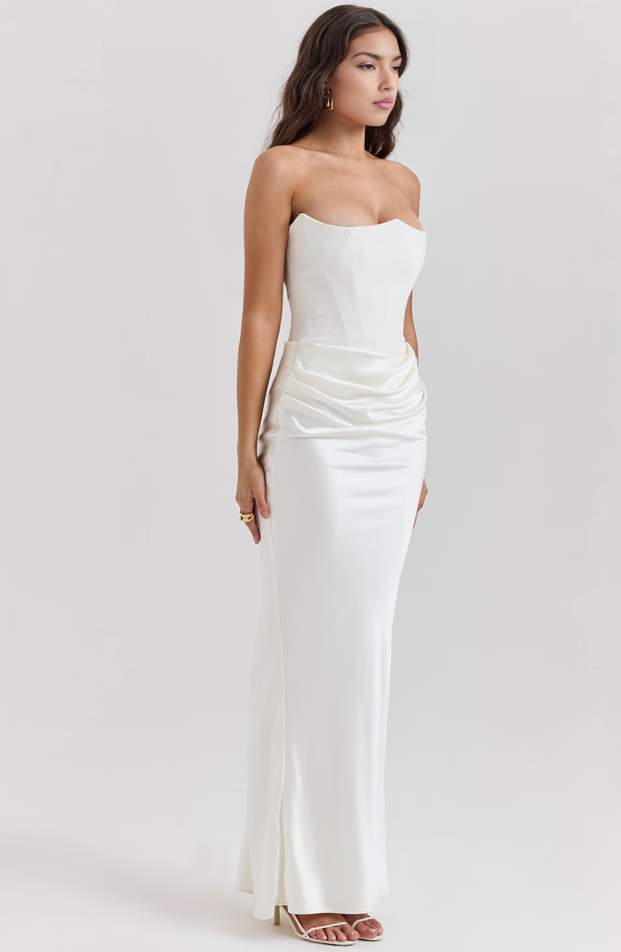 Marika – Strapless Satin Bodycon Dress for Women
