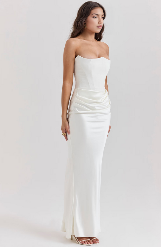Marika – Strapless Satin Bodycon Dress for Women
