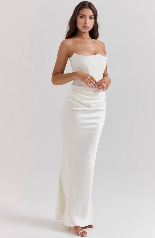 Marika – Strapless Satin Bodycon Dress for Women