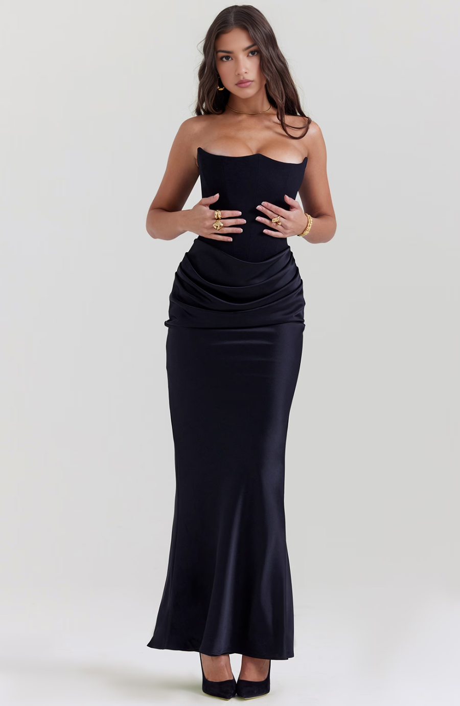 Marika – Strapless Satin Bodycon Dress for Women