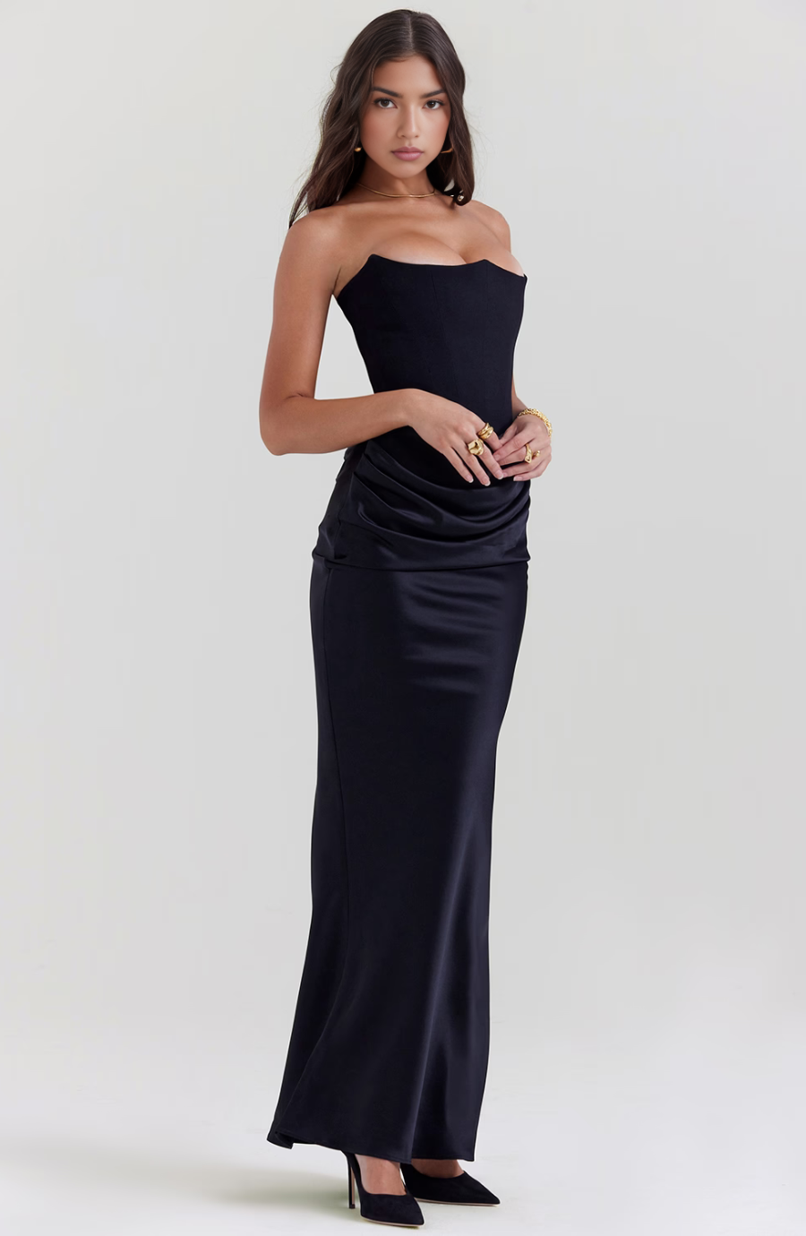 Marika – Strapless Satin Bodycon Dress for Women