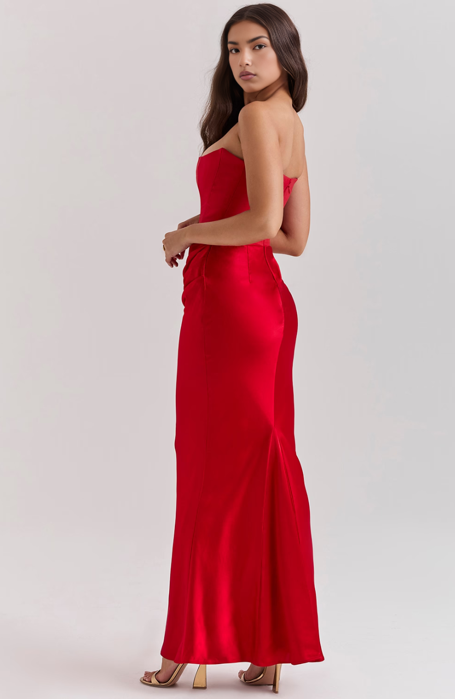 Marika – Strapless Satin Bodycon Dress for Women