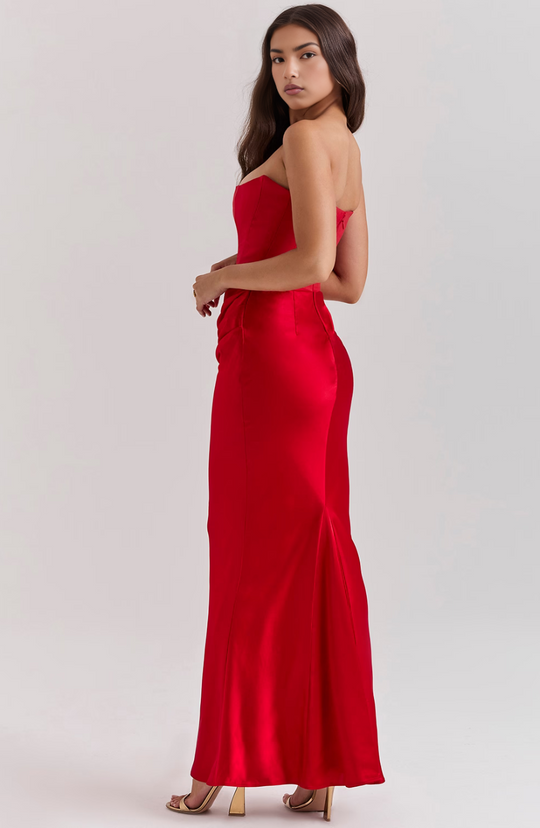 Marika – Strapless Satin Bodycon Dress for Women