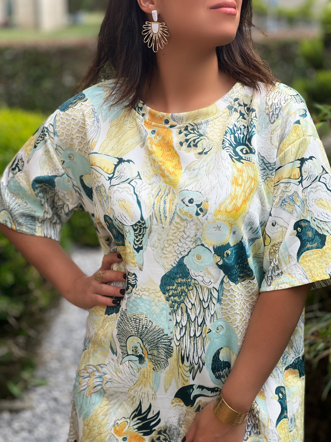 Elaina – Tropical Breeze T-Shirt Dress Yellow for Women
