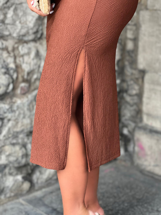 Arista – Asymmetric Knit Midi Dress for Women