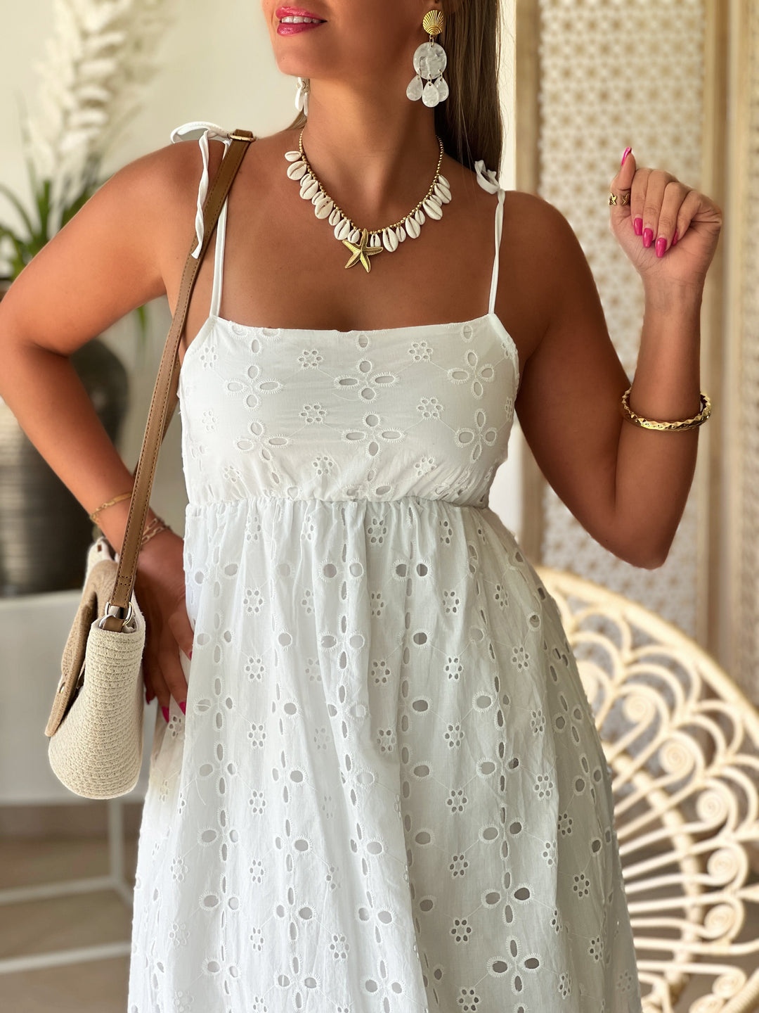 Annie – Eyelet Midi Dress for Women