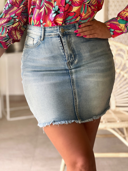 Anwen – High-Waist Denim Mini Skirt for Women
