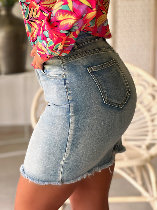 Anwen – High-Waist Denim Mini Skirt for Women