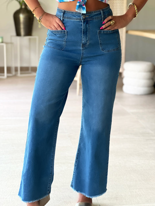 Kaira – High-Waisted Wide-Leg Denim Jeans for Women