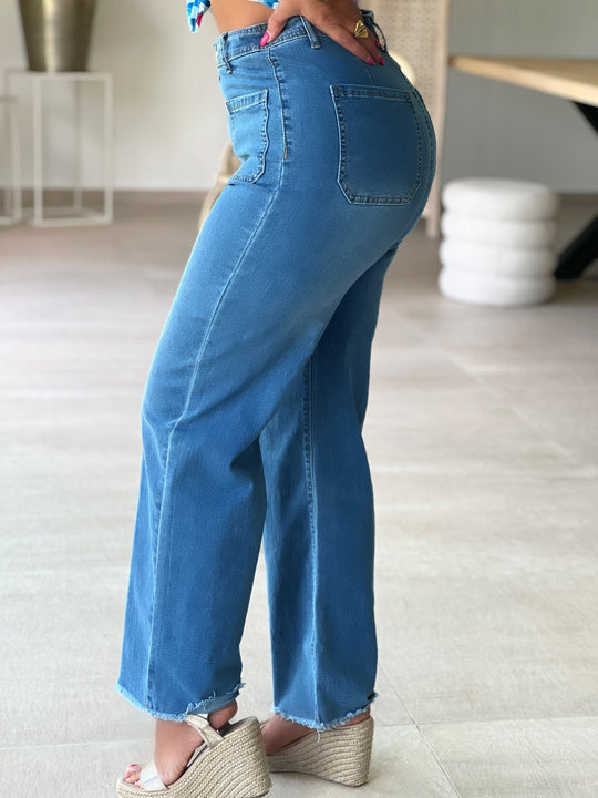 Kaira – High-Waisted Wide-Leg Denim Jeans for Women