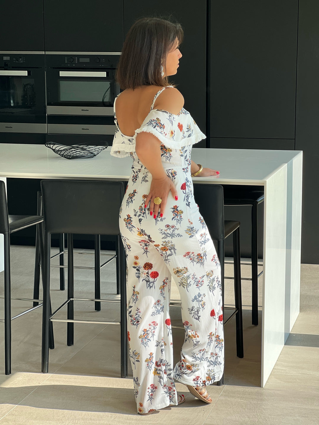 Florévia – Off-Shoulder Floral Jumpsuit for Women