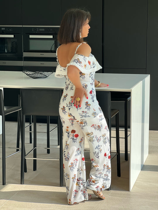 Florévia – Off-Shoulder Floral Jumpsuit for Women