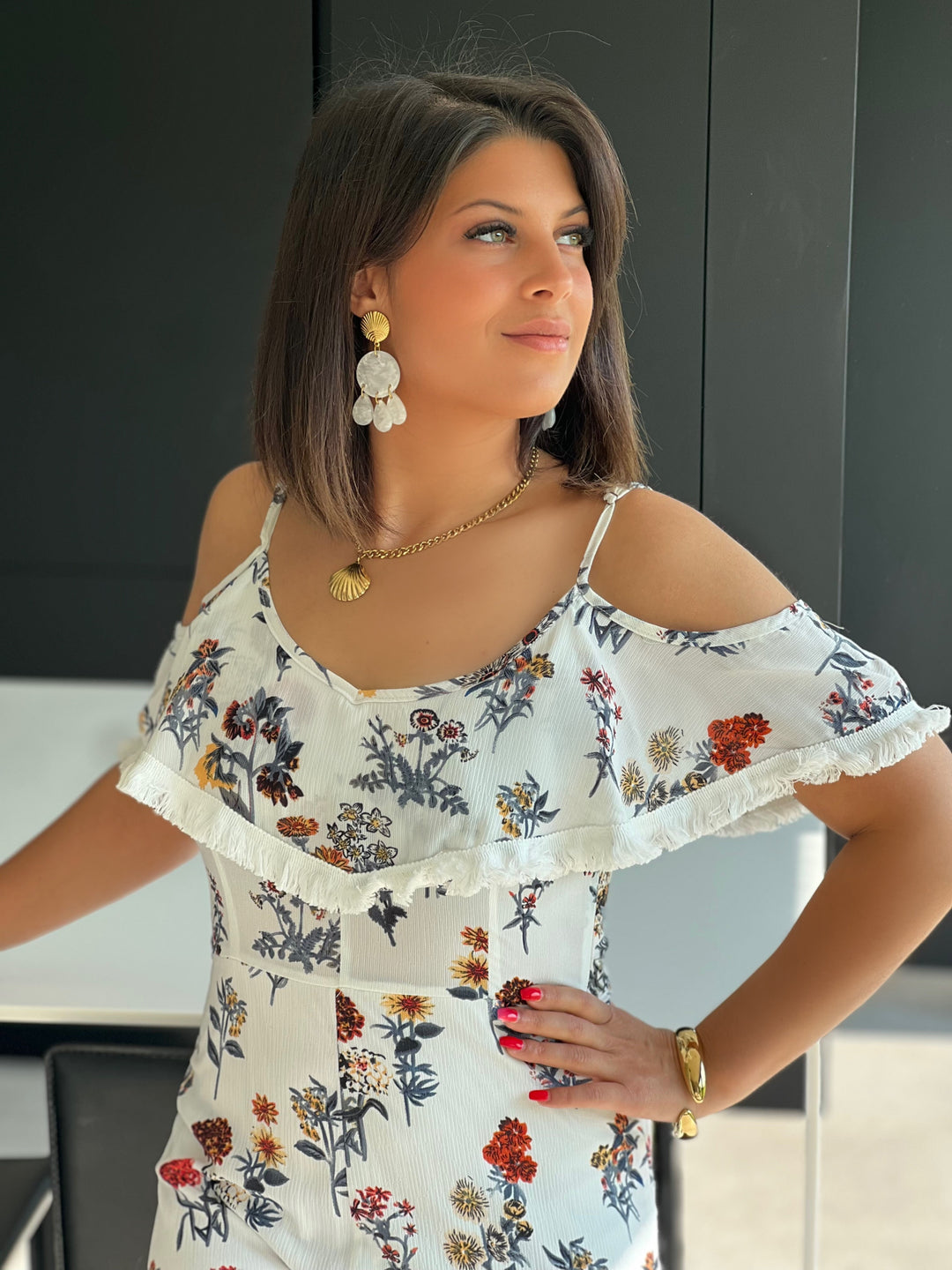 Florévia – Off-Shoulder Floral Jumpsuit for Women