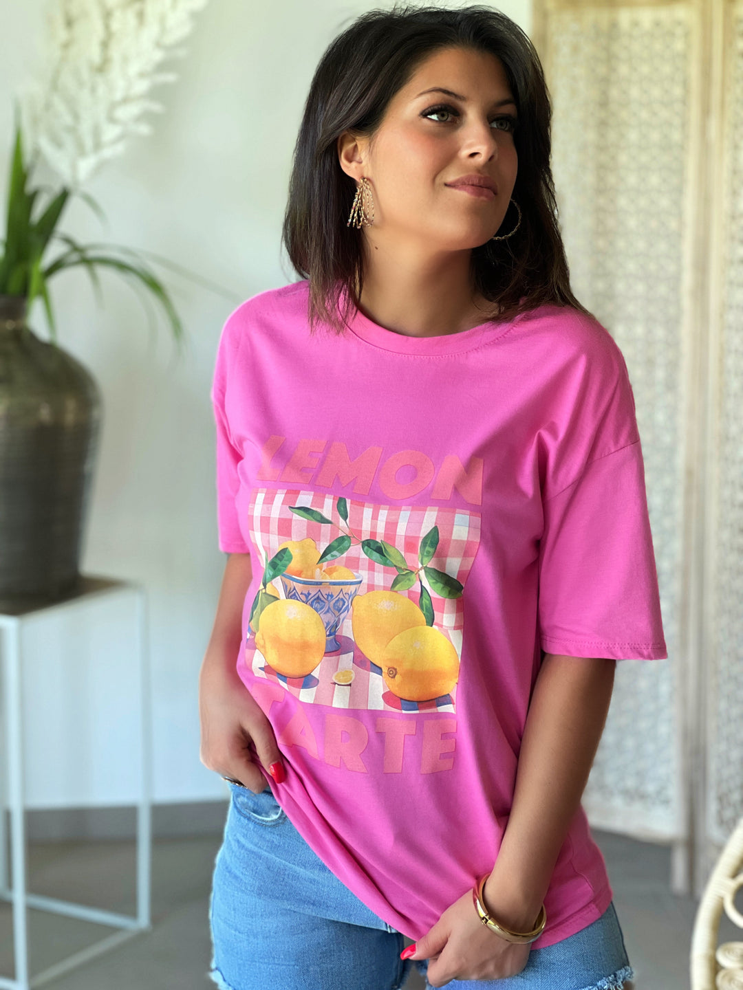 Mivara – Graphic Fruit Print Oversized T-Shirt for Women