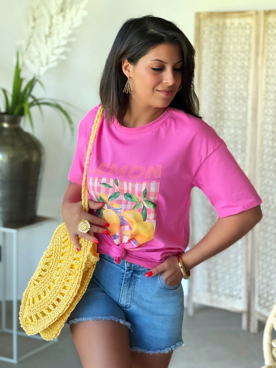 Mivara – Graphic Fruit Print Oversized T-Shirt for Women
