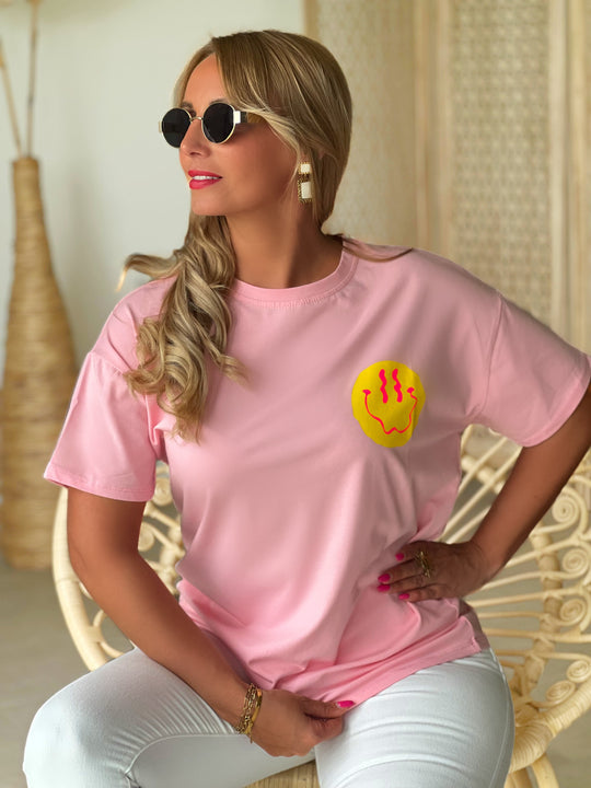 Solvera – Oversized Graphic “Smile” T-Shirt for Women