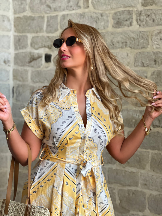 Savéra – Printed Scarf-Inspired Wrap Dress for Women