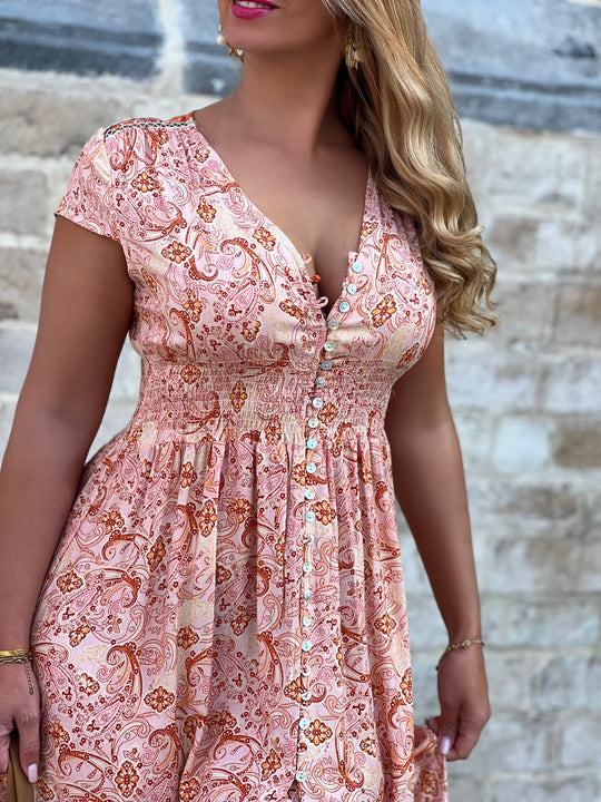 Almaria – Boho Floral Maxi Dress for Women
