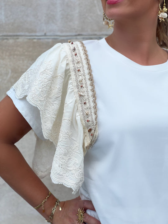 Seraphia – Ruffle Lace Sleeve Blouse for Women