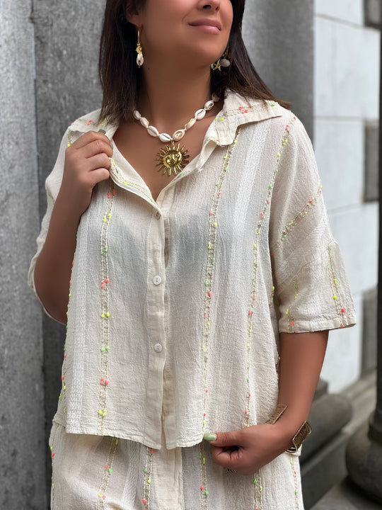 Lilibet – Button-Down Textured Blouse for Women