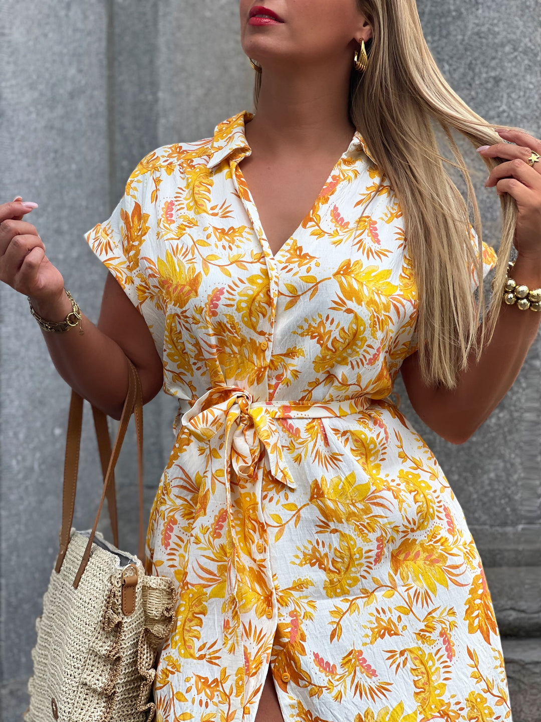 Vivetta – Button-Down Floral Midi Dress Yellow for Women