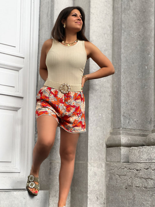 Cali – Floral Print High-Waisted Shorts for Women