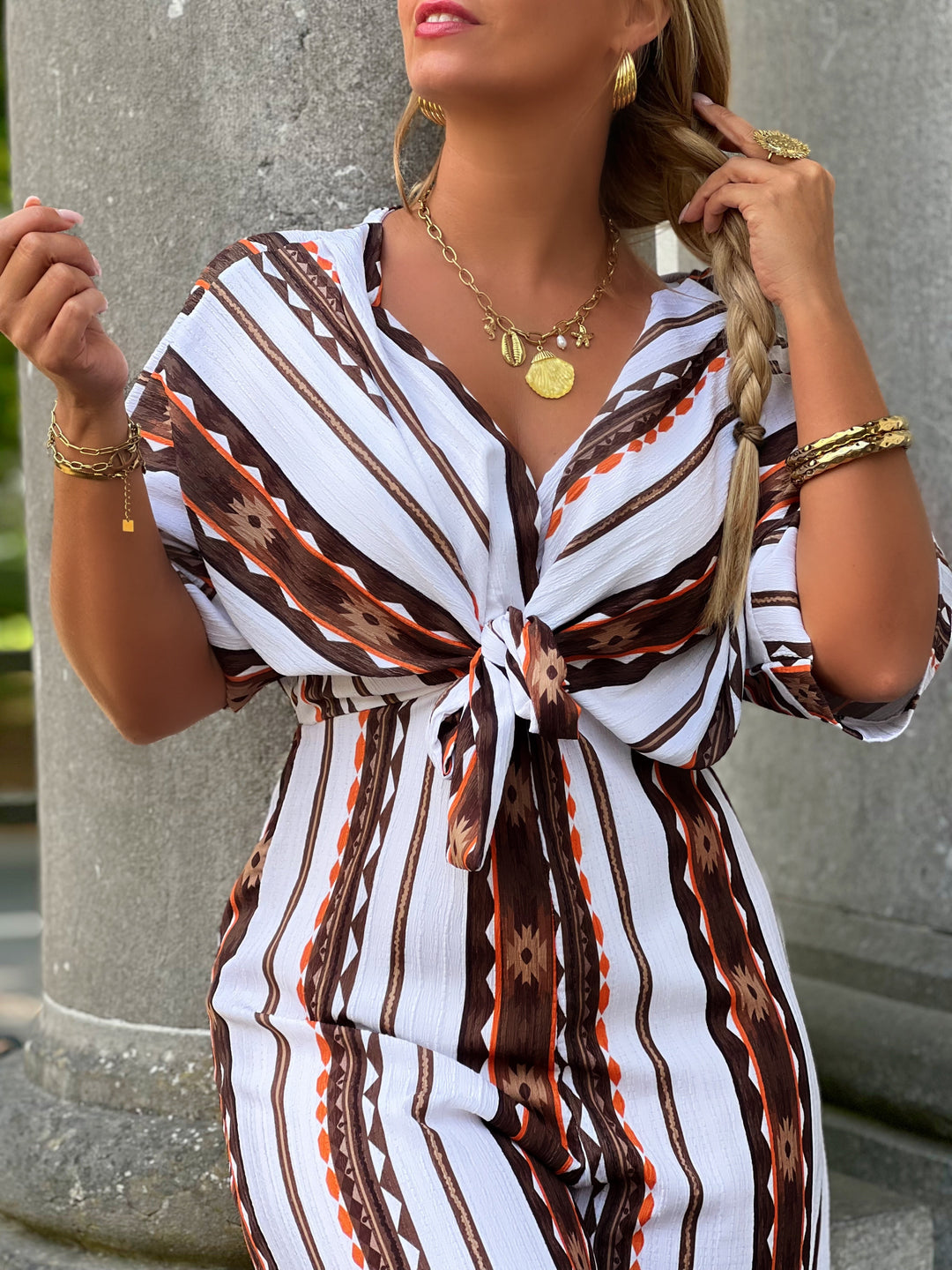 Ariza – Printed Wide-Leg Jumpsuit Beige for Women