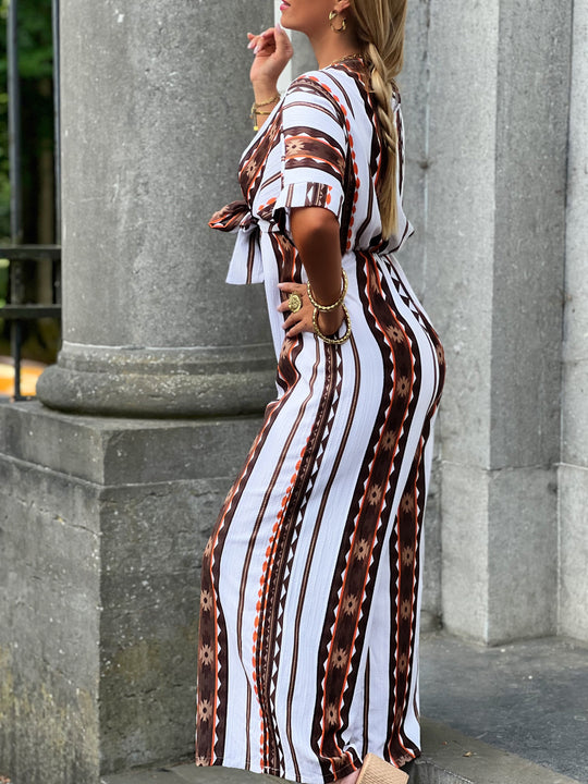 Ariza – Printed Wide-Leg Jumpsuit Beige for Women