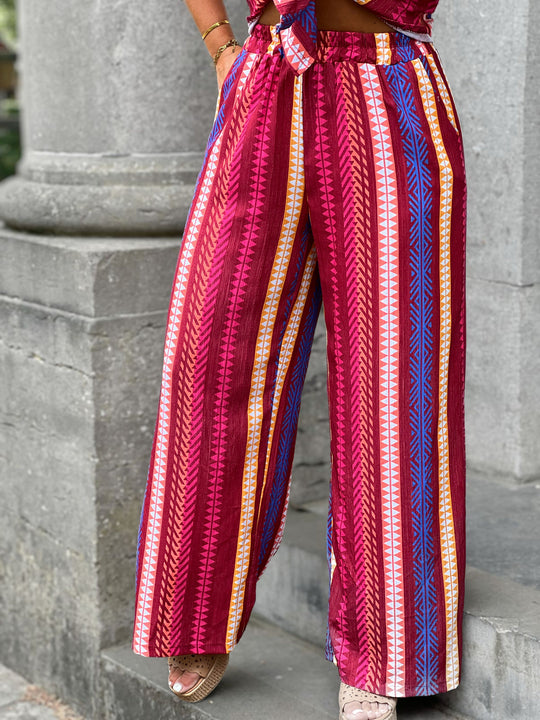 Nayana – Multicolor Wide-Leg Striped Pants for Women