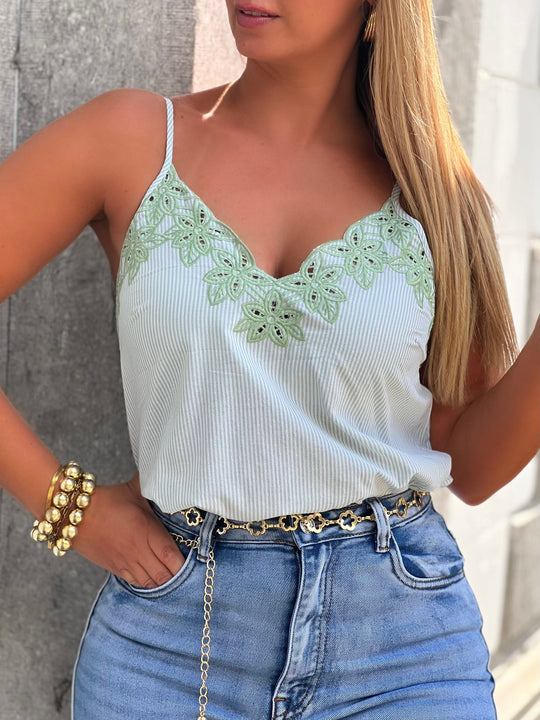 Gemma – Vert Embroidered Camisole for Women