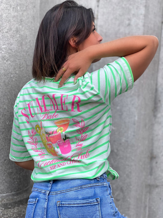Gaynor – Striped Graphic Tee for Women