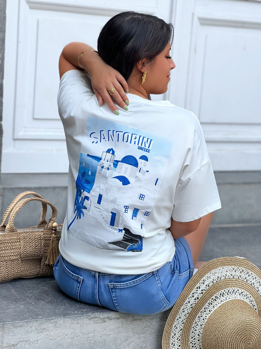 Elysea – Santorini Graphic Relaxed Tee for Women