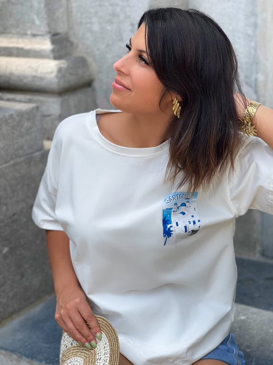Elysea – Santorini Graphic Relaxed Tee for Women