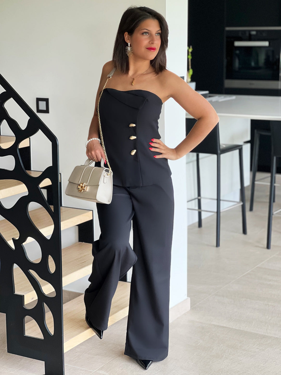 Zanique – Strapless Tailored Jumpsuit for Women