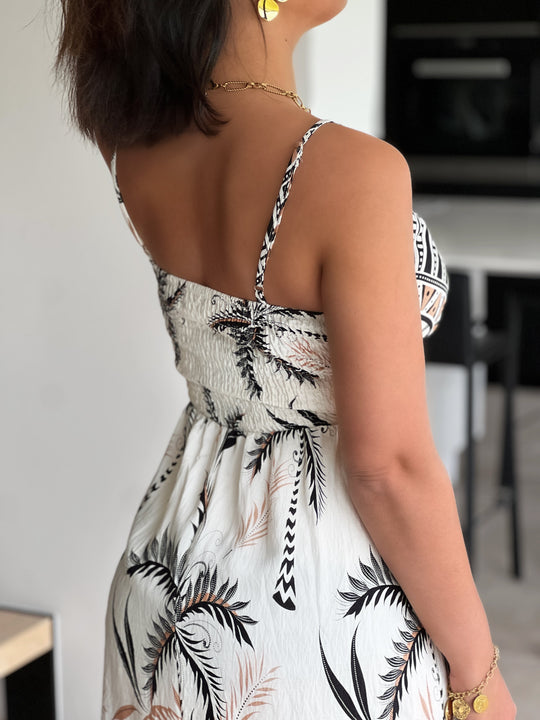 Selvara – Printed V-Neck Sundress for Women