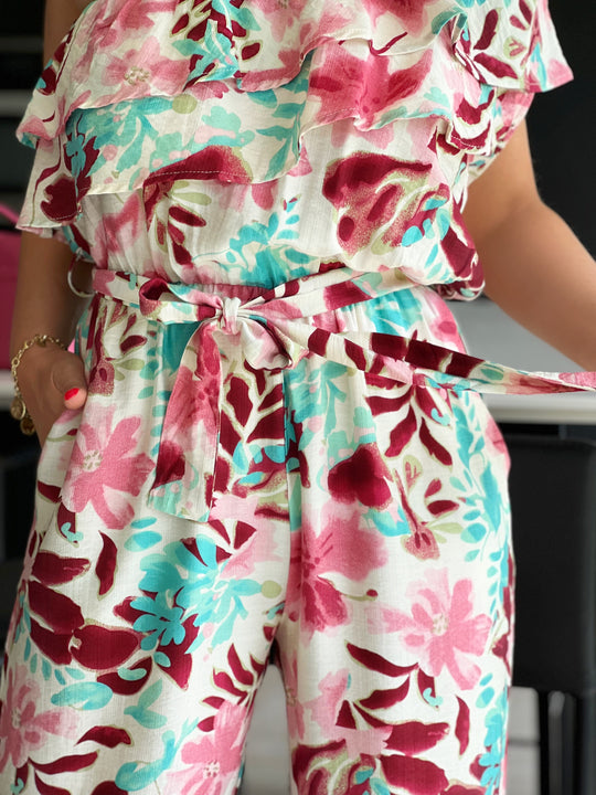 Abimbola – Off-Shoulder Tropical Jumpsuit for Women